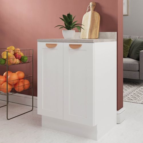Balcão 2 Portas 60cm com Tampo Arizona CabeCasa MadeiraOriginals Branco