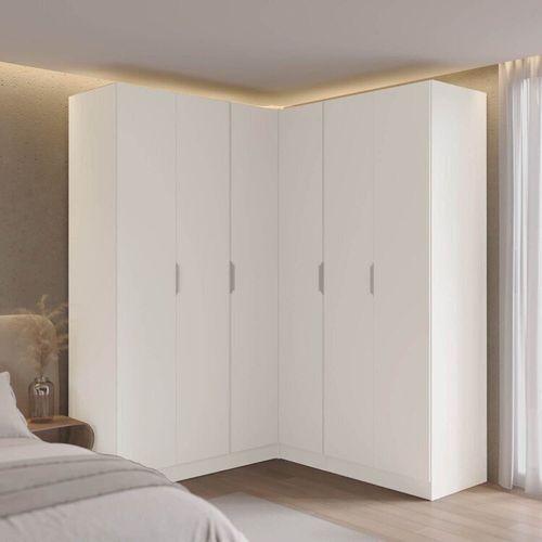 Guarda-Roupa Modulado de Canto Linear 4 Peças 6 Portas Orion CabeCasa MadeiraOriginals Aveia