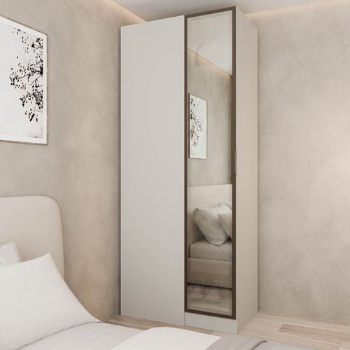Guarda Roupa Modulado 100% Mdf de Canto Linear Reflecta Orion Cabecasa Madeiraoriginals Aveia/Reflecta