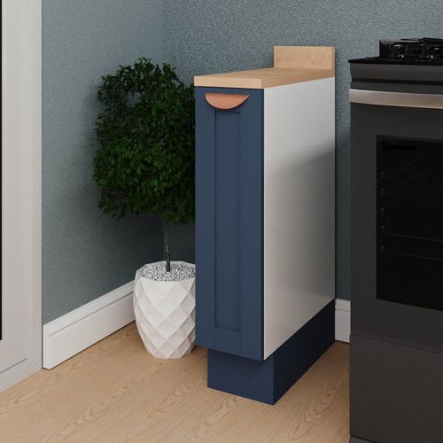 Balcão Porta Tempero 20cm com Tampo Arizona CabeCasa MadeiraOriginals Azul/Branco