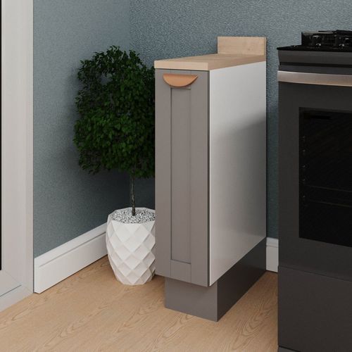 Balcão Porta Tempero 20cm com Tampo Arizona CabeCasa MadeiraOriginals Cinza/Branco