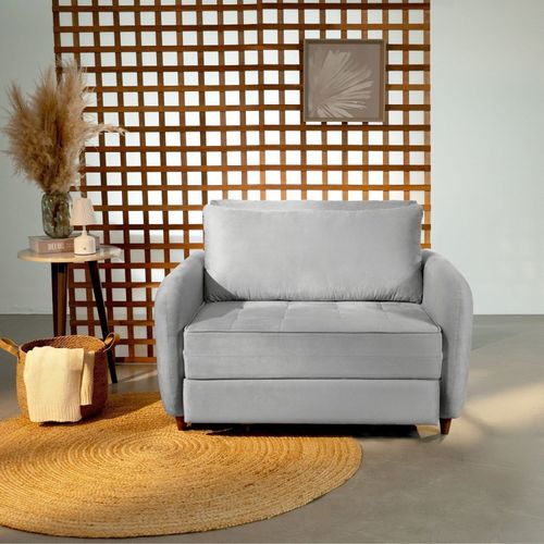 Sofá Cama Solteiro 105cm Mode CabeCasa Madeiraoriginals Cinza Cinza