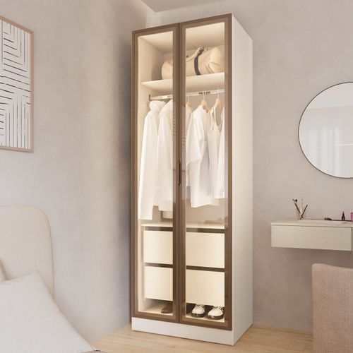 Guarda Roupa Modulado 100% Mdf 2 Portas Reflecta Orion Cabecasa Madeiraoriginals Aveia