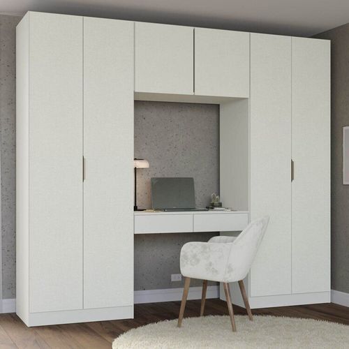 Guarda-Roupa Modulado 4 Peças com 6 Portas Orion CabeCasa MadeiraOriginals Aveia/Linho