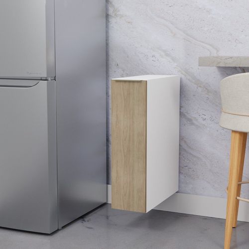 Balcão Suspenso Porta Tempero 20cm sem Tampo Ipanema CabeCasa MadeiraOriginals Acácia/Branco