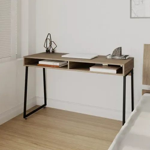 Escrivaninha de Escritório Industrial Concept 120cm Yescasa Ameixa Negra/Preto