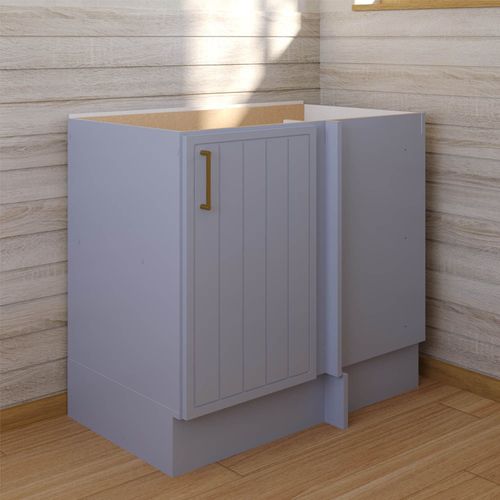 Balcão Canto Reto 1 Porta sem Tampo Marselha Cabecasa Madeiraoriginals Azul Sereno