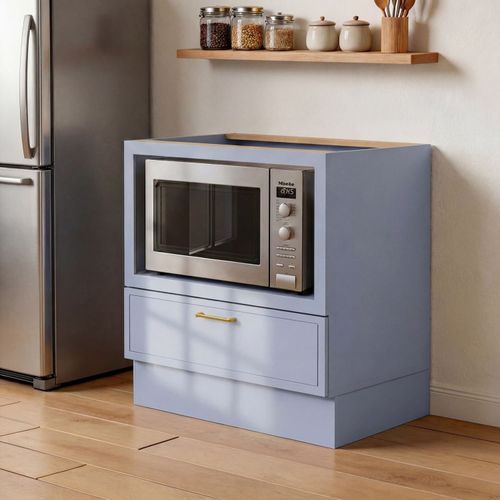 Balcão com Nicho para Forno sem Tampo Marselha CabeCasa MadeiraOriginals Azul Sereno