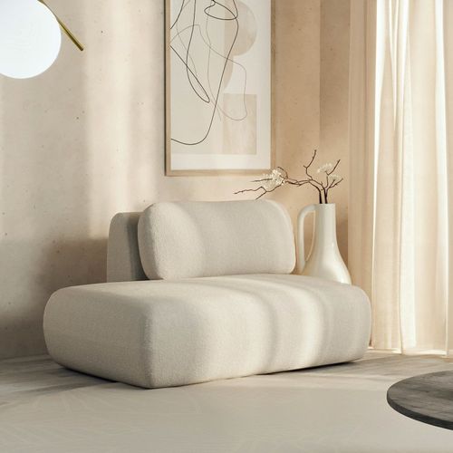 Sofá Modular Sumiê 100cm Esquerdo Orla CabeCasa MadeiraOriginals Bege Espuma Do Mar Espuma do Mar