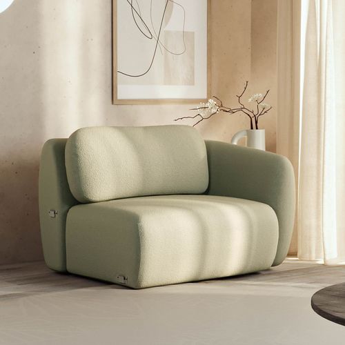 Sofá Modular 100cm com Braço Direito Orla CabeCasa MadeiraOriginals Verde Água Verde Água