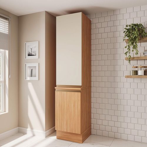 Paneleiro 2 Portas 50cm Aroeira CabeCasa MadeiraOriginals Cinza Sereno/Cedro