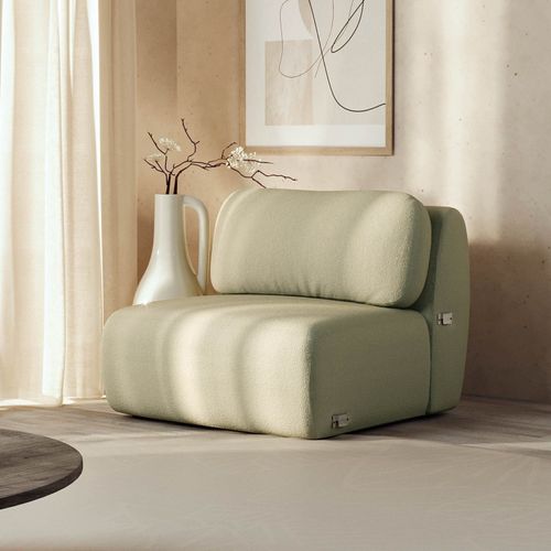 Sofá Modular 100cm sem Braço Orla CabeCasa MadeiraOriginals Verde Água Verde Água
