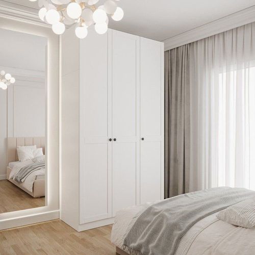 Guarda Roupa Modulado 3 Portas Americanas Hera Cabecasa Madeiramadeira Branco Geada