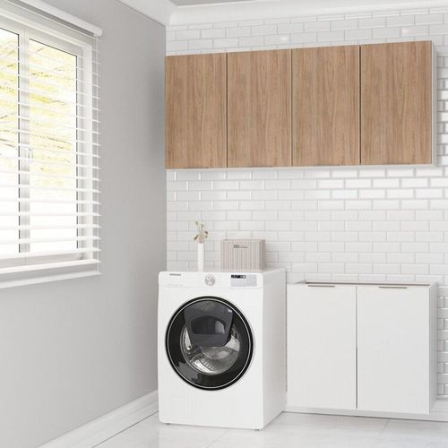 Conjunto Lavanderia Modulada 3 Peças sem Tampo sem Rodapé Ipanema CabeCasa MadeiraMadeira Branco/Acácia