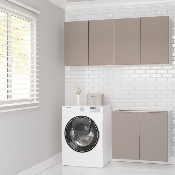 Conjunto Lavanderia Modulada 3 Peças sem Tampo sem Rodapé Ipanema CabeCasa MadeiraMadeira Fendi Trama