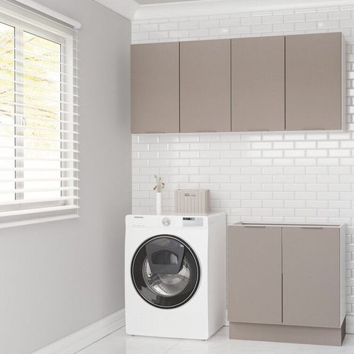 Conjunto Lavanderia Modulada 3 Peças sem Tampo com Rodapé Ipanema CabeCasa MadeiraMadeira Fendi Trama