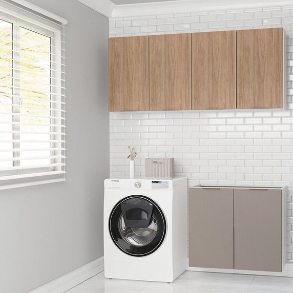 Conjunto Lavanderia Modulada 3 Peças sem Tampo sem Rodapé Ipanema CabeCasa MadeiraMadeira Fendi/Acácia