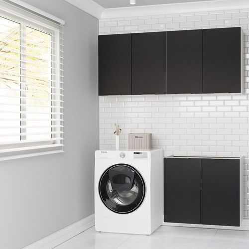 Conjunto Lavanderia Modulada 3 Peças sem Tampo sem Rodapé Ipanema CabeCasa MadeiraMadeira Grafite Trama