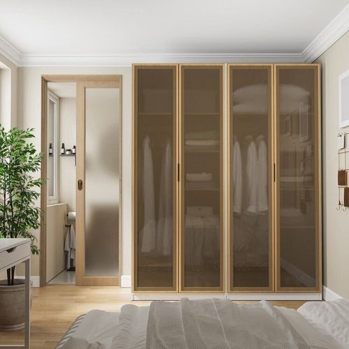 Guarda Roupa Modulado 2 Peças 4 Portas Jade CabeCasa MadeiraMadeira Branco Fosco/Avelã