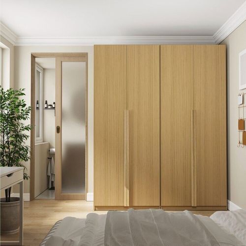 Guarda Roupa Casal Modulado 2 Peças 4 Portas Jade CabeCasa MadeiraMadeira Avelã