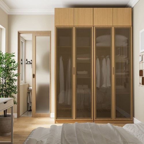 Guarda Roupa Modulado 4 Peças 8 Portas e Maleiro Jade CabeCasa MadeiraMadeira Avelã