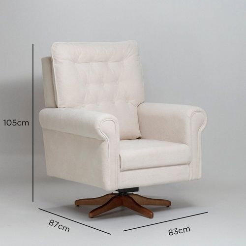 Poltrona de Amamentação Giratória e Balanço Branco Nina Off White