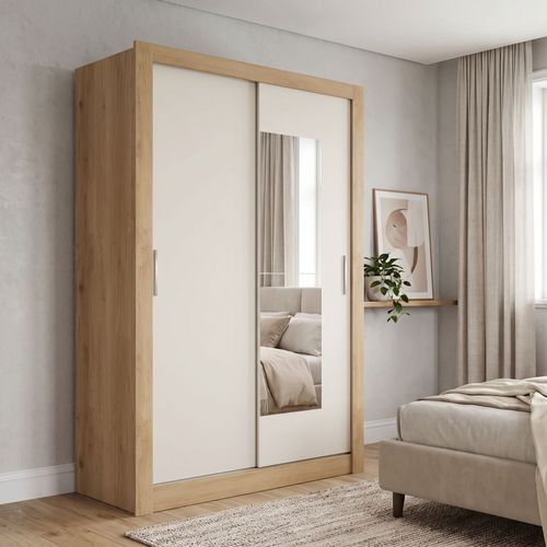 Guarda-Roupa 2 Portas de Correr Linha City Capuccino/Menta/Off White