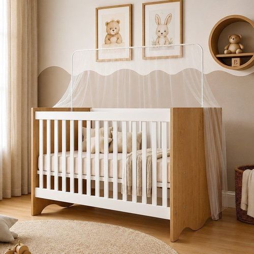 Berço Mini Cama 132,4X72,5cm 100% MDF Lua Branco Amadeirado