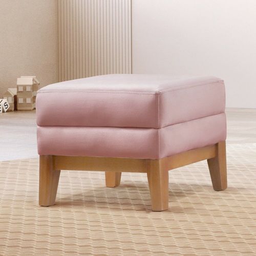 Puff Retangular para Sala Áquila Estilosa Rosa Rosa
