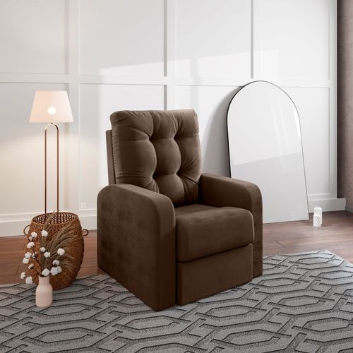 Poltrona Reclinável Do Papai Em Suede Yescasa Marrom