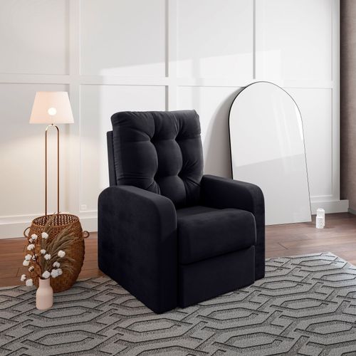 Poltrona Reclinável Do Papai Em Suede Yescasa Preto