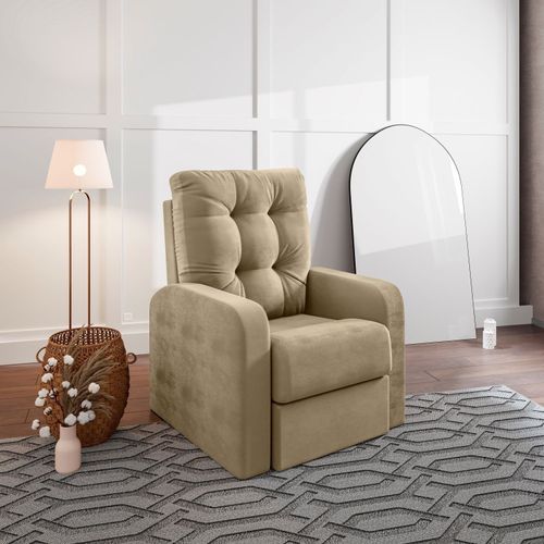 Poltrona Reclinável Do Papai Em Suede Yescasa Bege