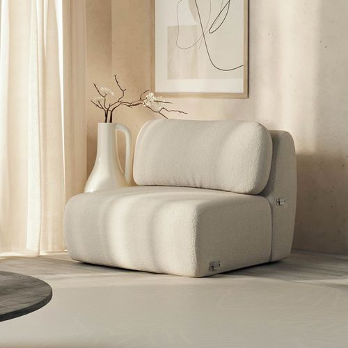 Sofá Modular 100cm sem Braço Orla CabeCasa MadeiraOriginals Espuma do Mar