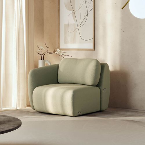Sofá Modular 80cm com Braço Esquerdo Orla CabeCasa MadeiraOriginals Verde Água