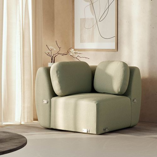 Sofá Modular de Canto Orla CabeCasa MadeiraOriginals Verde Água