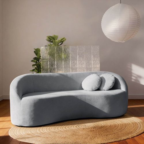 Sofá 2 Lugares Orgânico 160cm Fava CabeCasa MadeiraOriginals Azul Azul