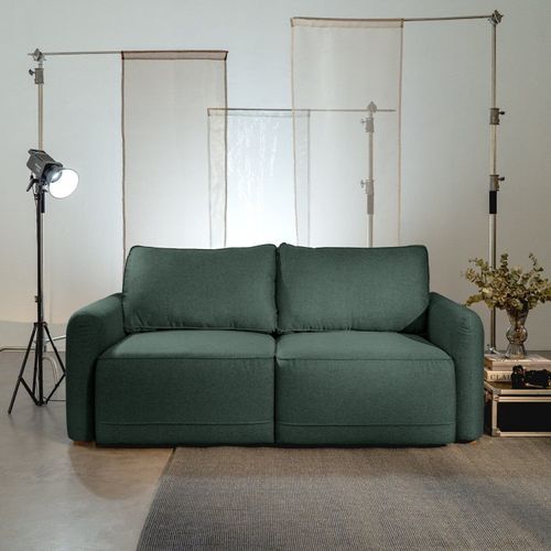 Sofá Retrátil 170cm Mellow CabeCasa MadeiraOriginals Linho Verde