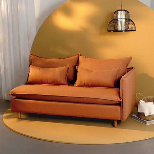 Sofá Modular 2 Lugares Braço Lateral com Pé Madeira Sôma CabeCasa MadeiraOriginals Marrom Mocha Mous Mocha Mousse
