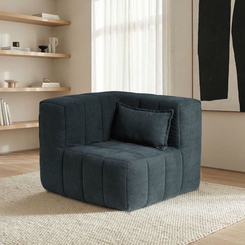 Sofá Canto Modular de Espuma Easybox CabeCasa MadeiraOriginals Cotelê Verde Escuro Cotelê Verde Escuro