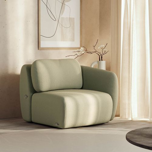 Sofá Modular 80cm com Braço Direito Orla CabeCasa MadeiraOriginals Verde Água Verde Água