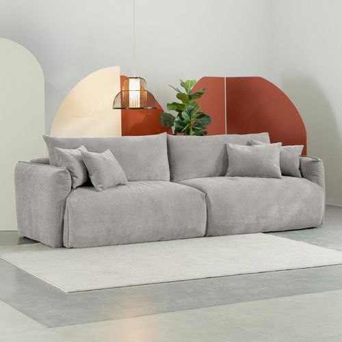 Sofá 2 Lugares 280cm Comfy CabeCasa MadeiraOriginals Cinza Mescla Cinza Mescla