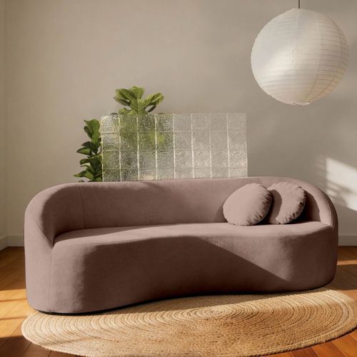 Sofá 3 Lugares Orgânico 200cm Fava CabeCasa MadeiraOriginals Marrom Marrom