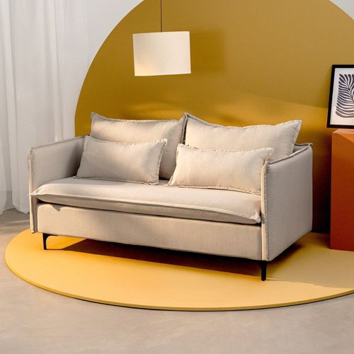 Sofá Modular 2 Lugares Pé Metal Sôma CabeCasa MadeiraOriginals Bege Natural Natural