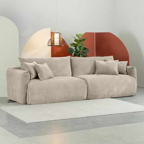 Sofá 2 Lugares 280cm Comfy CabeCasa MadeiraOriginals Bege Claro Bege Claro