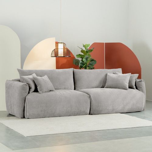 Sofá 2 Lugares 260cm Comfy CabeCasa MadeiraOriginals Cinza Mescla Cinza Mescla