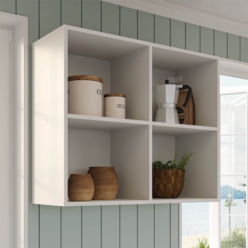 Armário Aéreo Planejado Nicho 80cm Marselha Cabecasa Madeiraoriginals Branco Branco