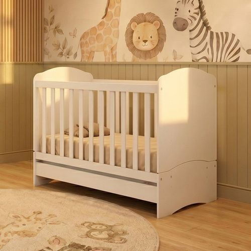 Berço Mini Cama 3 em 1 em MDF Savana Branco Yescasa Branco
