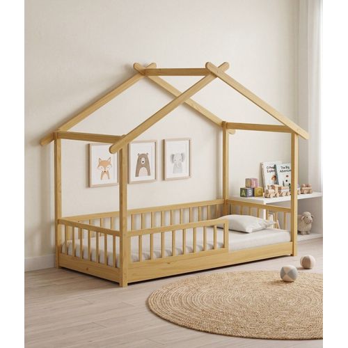 Cama Infantil Montessoriana de Madeira Maciça Afetto Oak