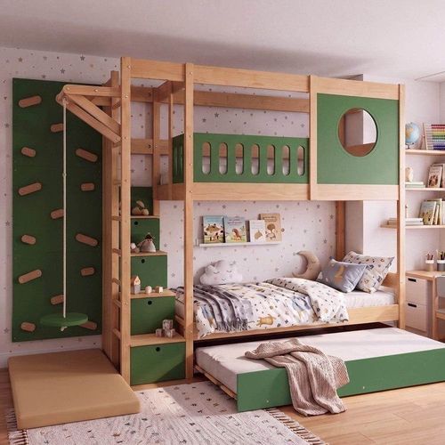 Treliche Active Play com Kit Escalada Infantil Esquerda Climb Casatema Verde Verde/Madeira Natural