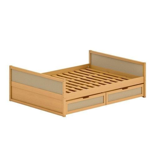 Cama Infantil Casal com Gavetas Madeira Maciça Magna Kids Casatema Natural
